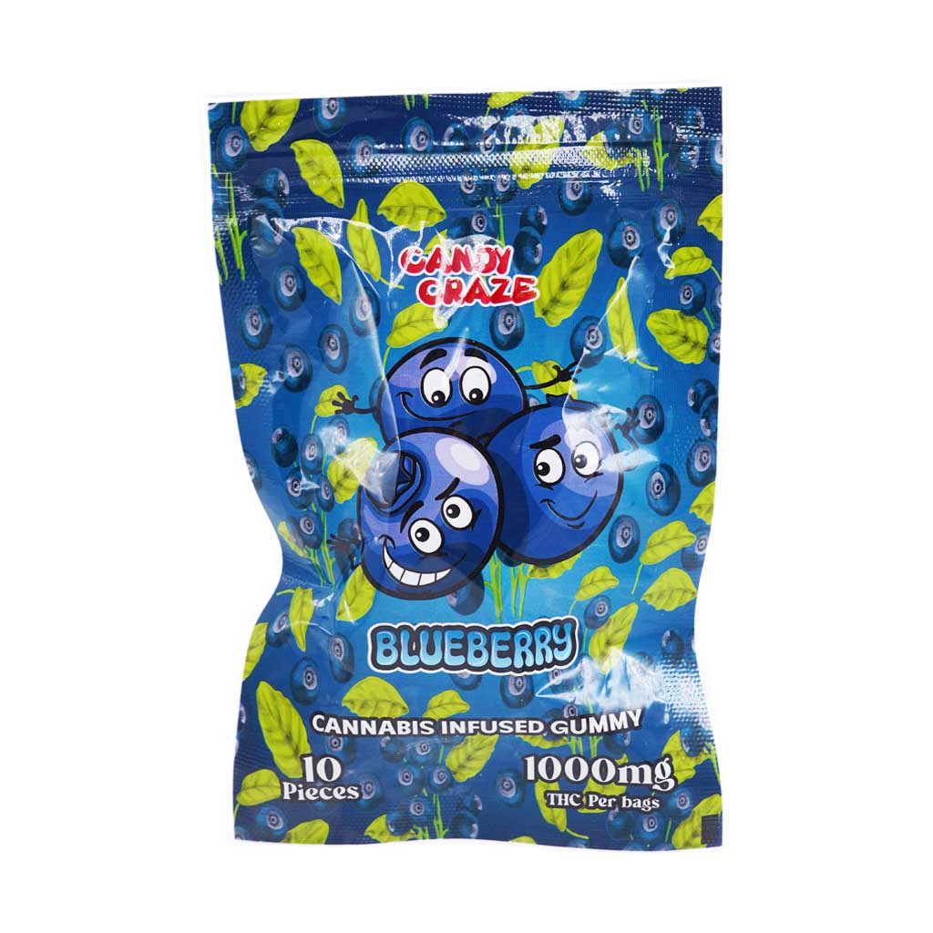 Candy Craze Edibles - Blueberry Gummy 1000mg THC - Low Price Bud