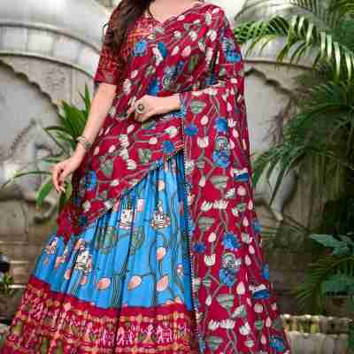 Awesome Sky-Blue Patola Printed Silk Traditional Lehenga Choli Profile Picture