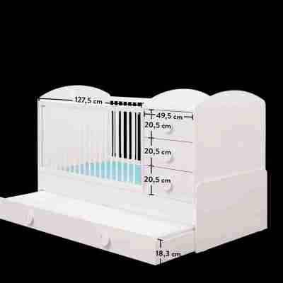 Βρεφική πολυμορφική κούνια BABY COTTON with Telescopic Rail Λευκό χρώμα CO-1015 80×180εκ. Cilek Profile Picture